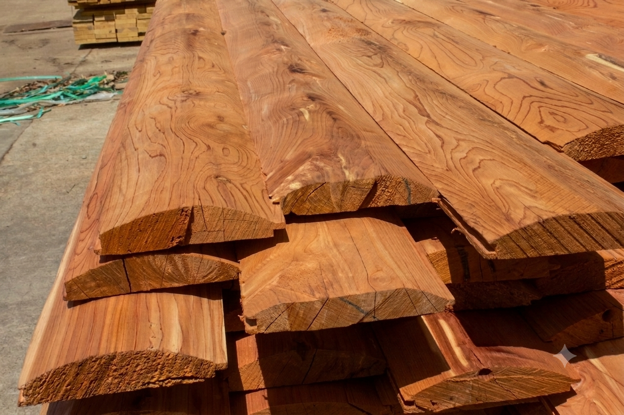 Eastern Red Cedar Log Cabin Siding 2x6x8' ROUGH
