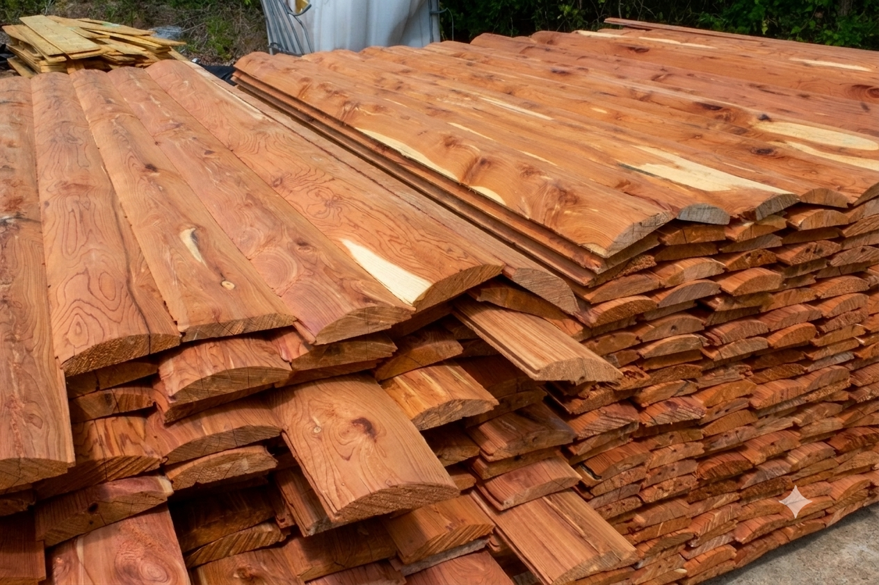 Eastern Red Cedar Log Cabin Siding 2x6x8' ROUGH