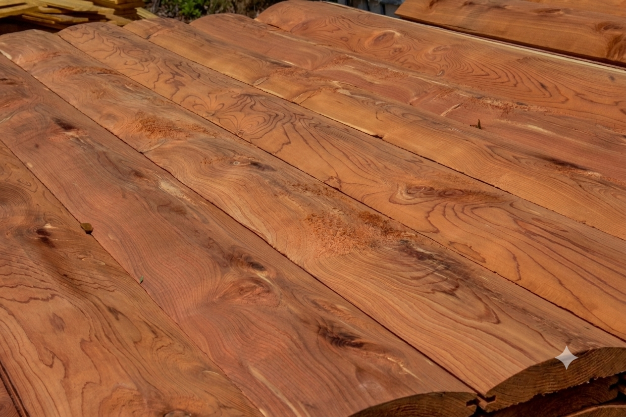 Eastern Red Cedar Log Cabin Siding 2x6x8' ROUGH
