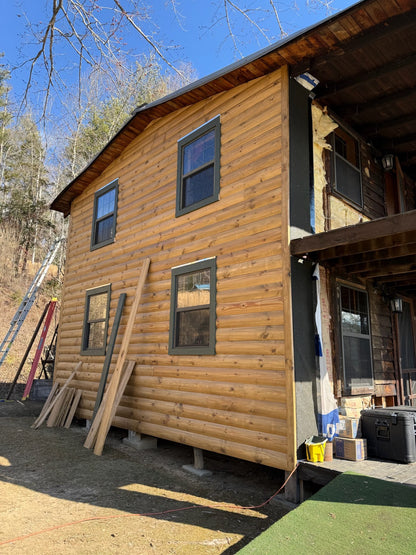 Revestimiento de cabaña de troncos de pino de 2 x 6 x 10 pies