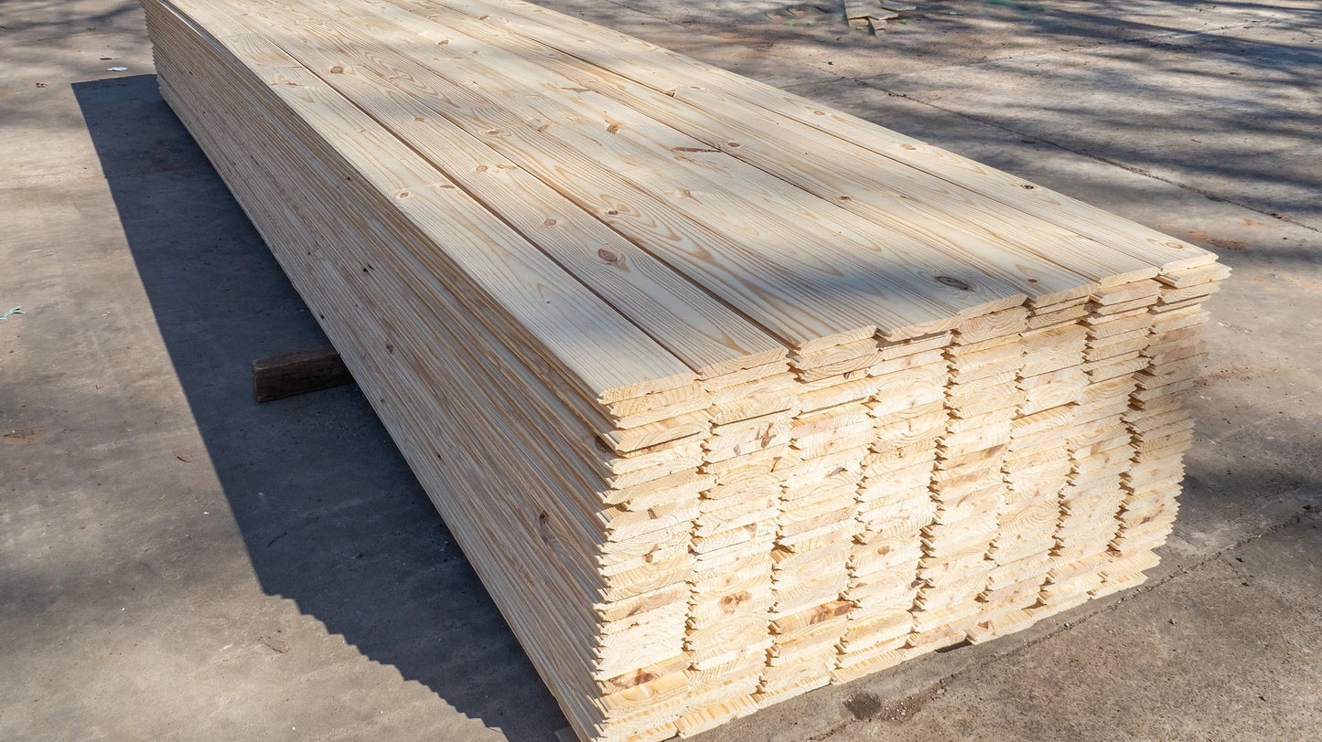 V-Groove 1x6x16' Knotty #2 Grade Pine, sold by the Square Foot