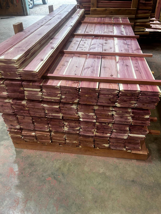 1/2" x 5.5"x 8' Eastern Red Cedar V-Groove / Flat T&G Back, Reversible Profile